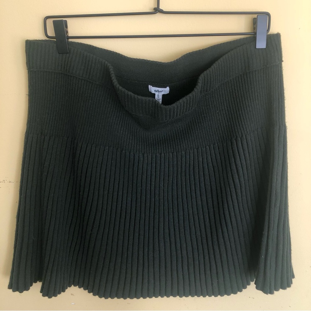 Aerie Rib Knit Pull-On Skirt Dark Green